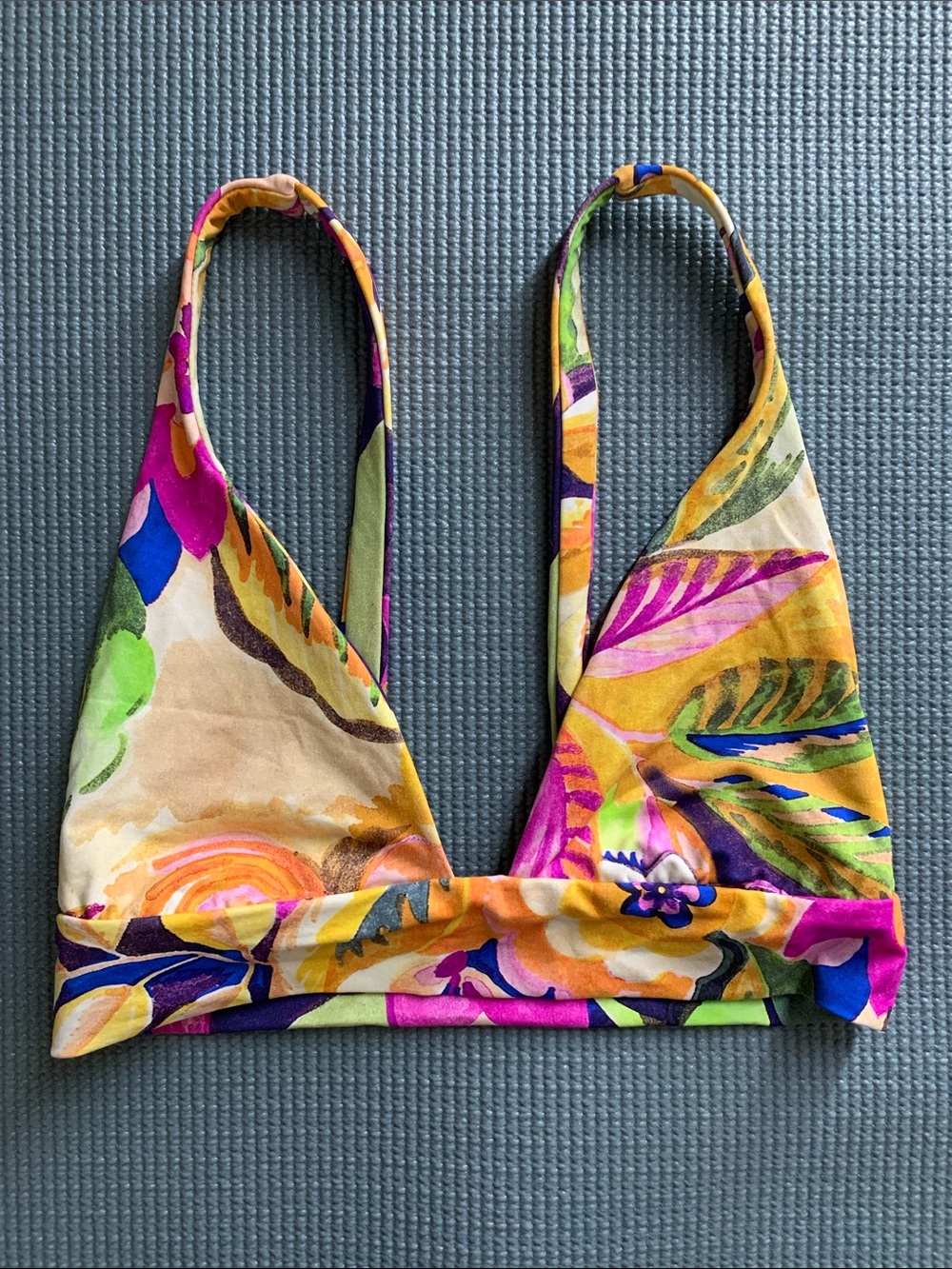 Vibrant Multicolor Triangle Bikini Top